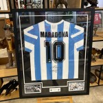 DIEGO MARADONA SIGNED JERSEY WITH PHOTO PROOF – WORLD CUP WINNER 1986 SHIRT