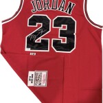 MICHAEL JORDAN CHICAGO BULL RED JERSEY (FRAMED)