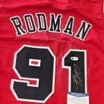 DENNIS RODMAN AUTOGRAPHED OFFICIAL NBA RED BULLS JERSEY